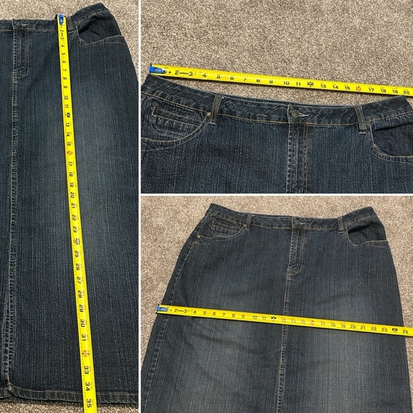 Y2K No Boundaries Stretch Denim Maxi Jean Skirt Front Slit Juniors Plus Size 21 - Picture 16 of 16